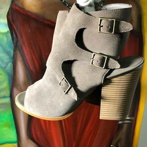 Peep toe Genuine Leather Booties-10M